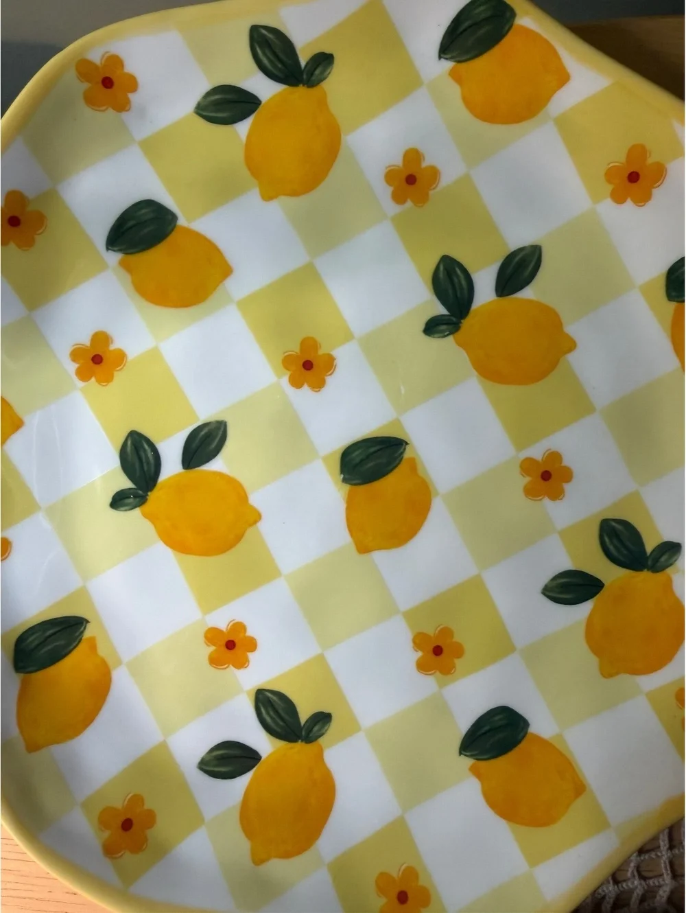 Set of 4 Lemon Pattern Dessert Plates